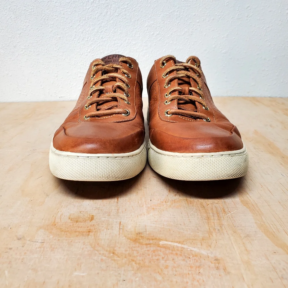 Sperry Top-Sider Tan Leather Boat Sneaker Shoes Size 11.5 M - Picture 3 of 8